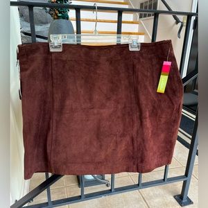 Vintage Old Navy 2001 Genuine Leather Brown Suede Skirt